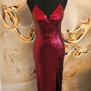 Burgundy Sequin Dress